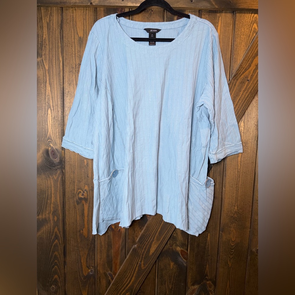 Ali Miles Patch Button Pockets Tunic Top - image 1